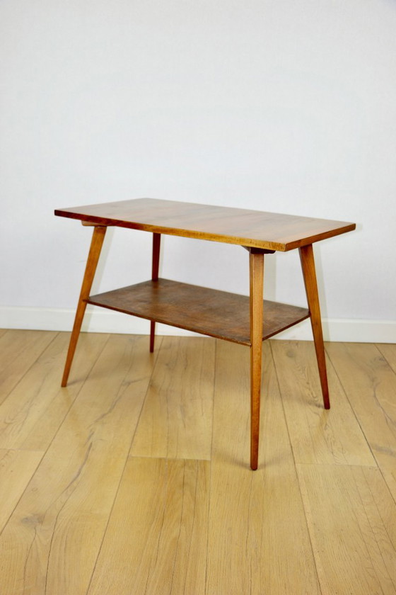 Polish Coffee Table Console 1970s Square-Multifaceted – Axel Concept, Wood (photo 2 of 6)