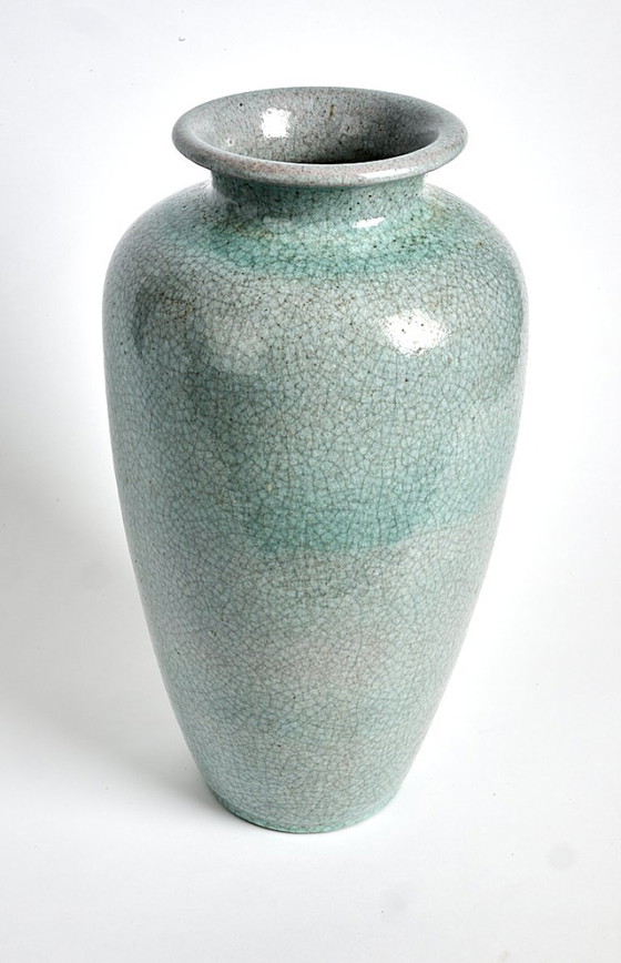 Image 1 of Raro jarrón de suelo de cerámica craquelada de gran tamaño para Karlsruhe Majolica