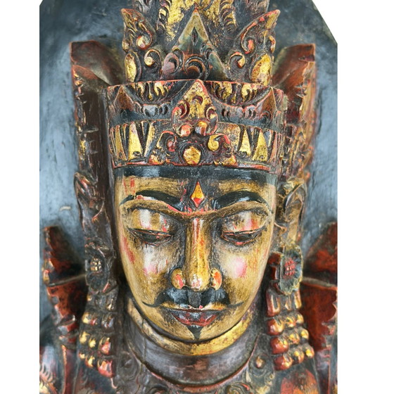 Antique Balinese Temple Statue – Añjali Mudra (Sembah) – c. 1890–1930 – 67.8 cm – Sculpture, Wood (photo 10 of 11)