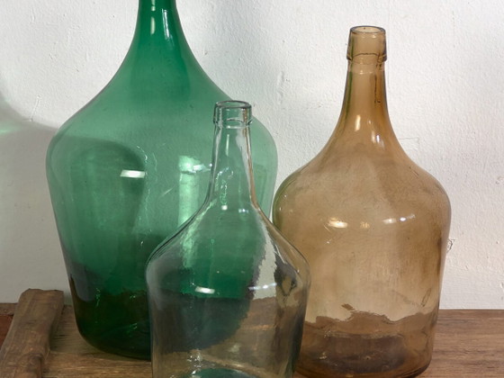 Antike Demijohns (ca. 1920). 3er Set #35 – Gläser & Karaffe, Glass (photo 2 of 16)