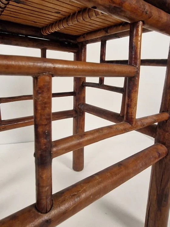 Antique Chinese side table with bamboo top - 1920s / Qing style, Coffee tables, Wood, Beige, Aziatisch (photo 3 of 13)