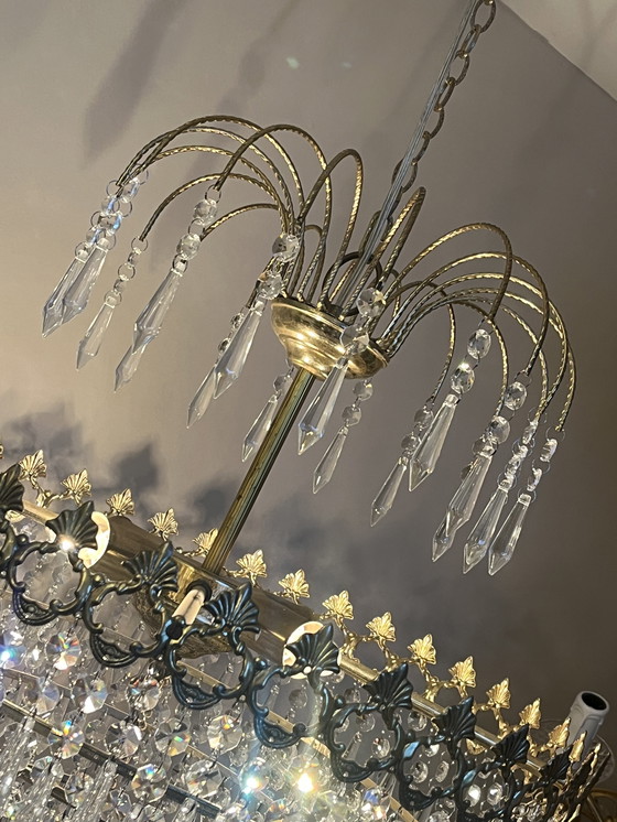 Image 1 of Lustre suspendu en cristal vintage style années 1920