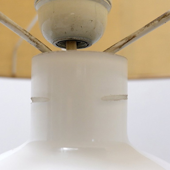 Image 1 of White opaline glass table lamp, 20th century