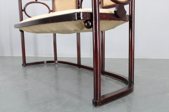 Image 1 of Josef Hoffmann Variation of Art Nouveau "Fledermaus" Sofa by Fischel