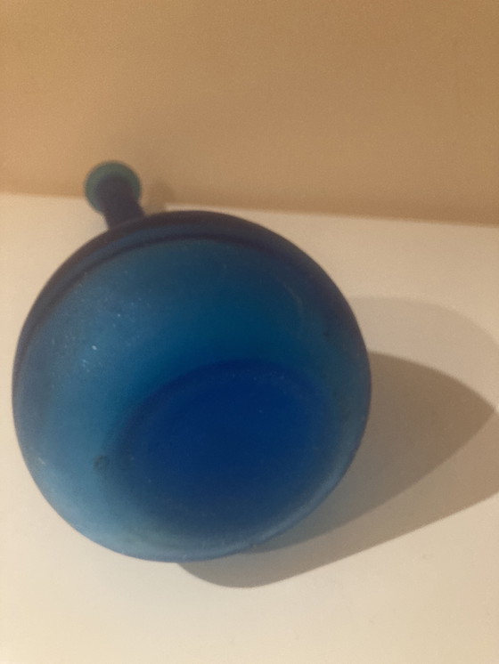 Image 1 of Vintage Azure Frosted Glass Vase