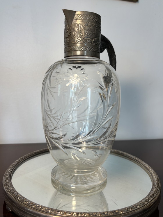 Baccarat Cruche Fin 19eme - Debutto 20eme – Bicchieri e caraffe, Crystal, Metal (photo 3 of 15)