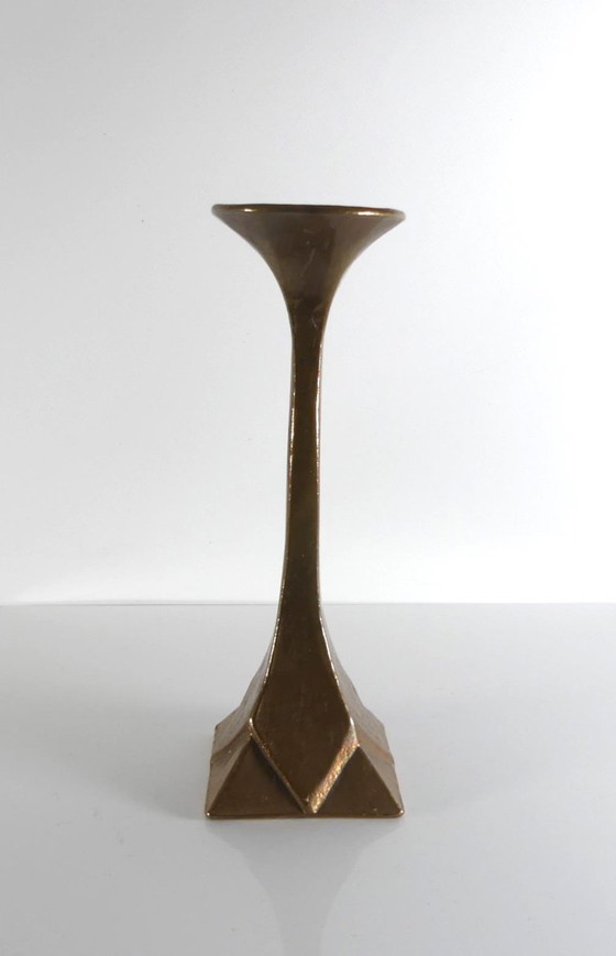 Image 1 of Brutalist bronze candlestick by Harjes, 1960s