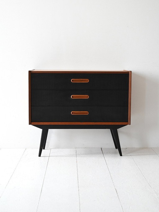 1960s Scandinavian chest in black and teak