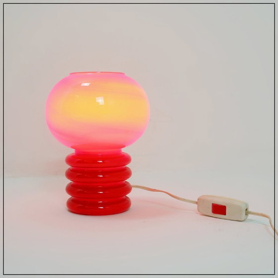Image 1 of Opaline glass table lamp by Herwig & Frank Sterckx for De Rupel, Belgium, 1960s