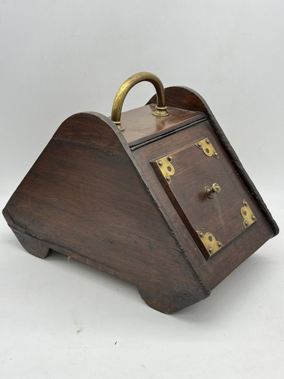 Image 1 of Victorian Bin - Mahogany - 1850-1900 - coal scuttle , reading tray