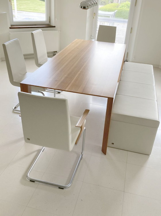 Image 1 of Rolf Benz 620 Essbank, ecrufarbenes Leder, neuwertiger Zustand