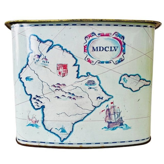 Image 1 of Mappa del negozio in latta vintage XL Cote d'Or blu e verde, anni '50