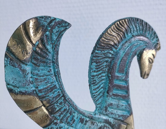 Image 1 of estatua pégase bronce pátina verde