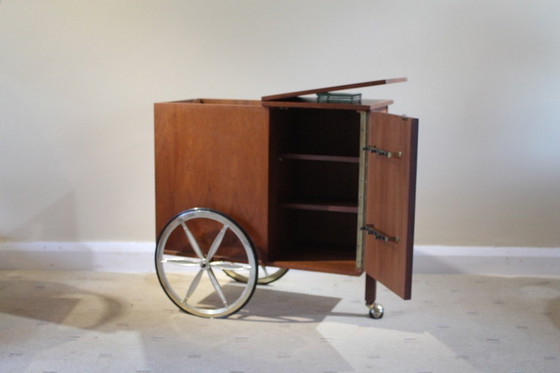 Image 1 of 1960's bar cart / drinks trolley after Jaques Adnet
