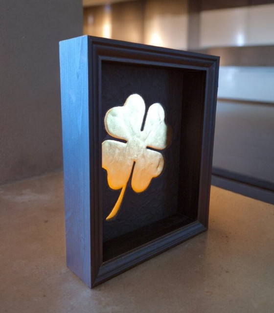 Golden Clover | 23 Karat Blattgold | Limited Edition 01/50 |, MarsDeco, Rahmen, Holz, Andere, Modern (Foto 4 von 8)