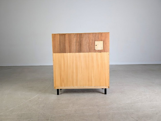 Image 1 of Original midcentury sideboard bar compartment walnut chest of drawers vintage