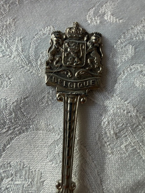 6 Cuillères souvenir vintage plaquées argent Bruxelles Belgique Silberauflage, Couverts, Métal, Argenté (photo 9 sur 13)