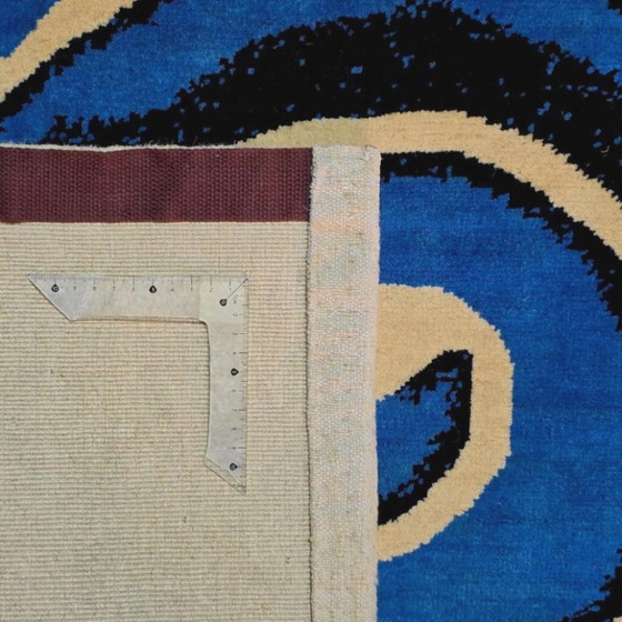 Hand-Knotted Wool Rug – Contemporary Round Spirals Art Design (200 x 300 cm) – Tapis (photo 6 of 8)