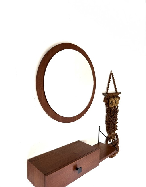 Vintage dänischer Teak-Spiegel '60 – Glass, Wood