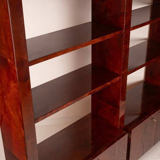 Image 1 of Perkamenten boekenkast van Aldo Tura voor Tura Milano 1960