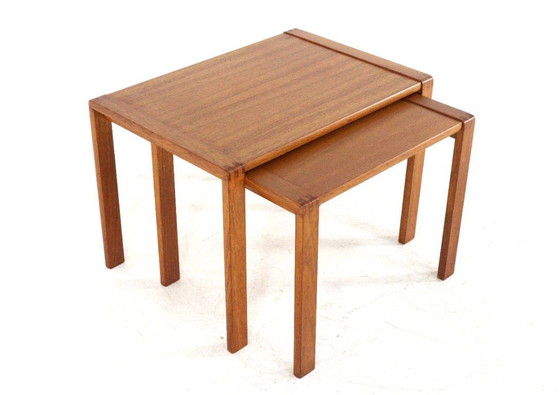 Image 1 of Set van 2 nesting tables bijzettafels Deens vintage