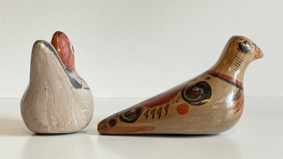 Image 1 of Couple Bird Ceramic Handmade Mexico Vintage