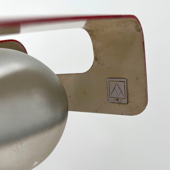Image 1 of Rote Spinnen-Schreibtischlampe von Joe Colombo für Oluce, 1970er Jahre