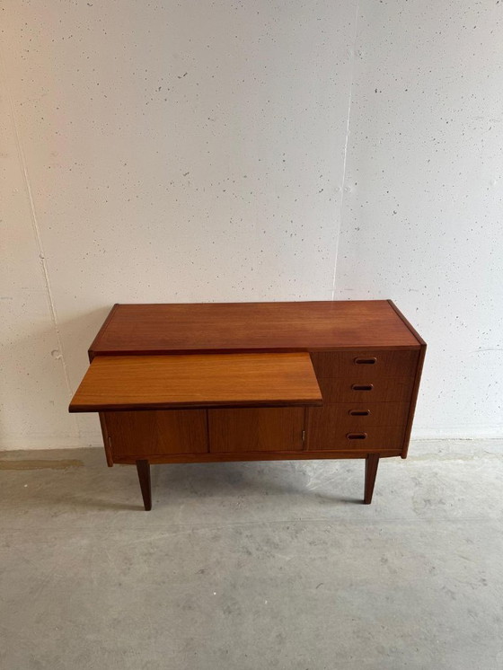 Image 1 of Buffet et bureau en teck style années 60, vintage années 1960