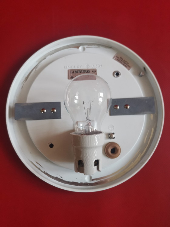 Image 1 of Lampada da parete in stile Space Age anni '70, in vetro ghiaccio, vetreria del Limburgo