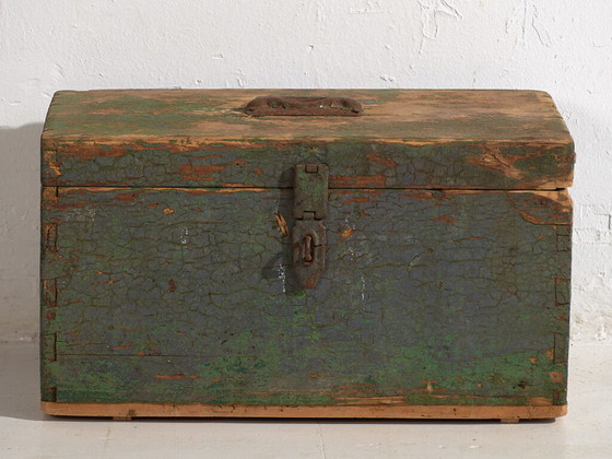 Cassa militare antica con patina verde (c.1910) #67 – Armadi contenitori, Rustic (photo 15 of 39)