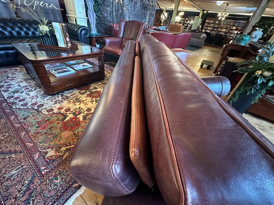 Image 1 of Art-Deco-Sofa mit Nackenstütze von Mol & Geurts aus Leder