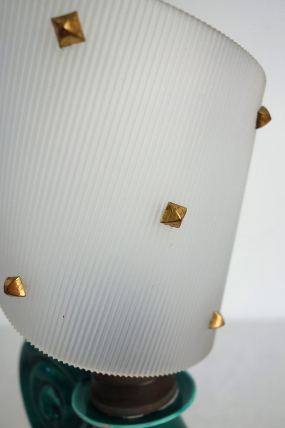 Image 1 of 1950s ceramic and plastic table lamp