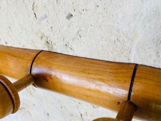 Image 1 of Mid-Century Faux Bambus Wandhalterung Garderobe