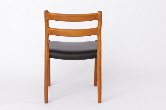 Image 1 of 5 Stühle Niels Otto Møller Modell 84 - dänische Esszimmerstühle aus Teakholz und Leder (1974) - Mid-Century Modern Design