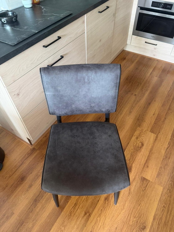 Image 1 of 2 chaises de salle à manger gris foncé