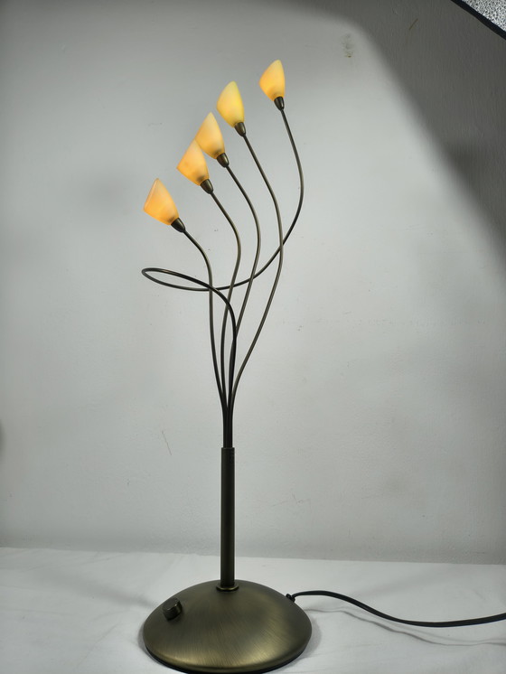 Image 1 of Vintage Vandeheg Table Lamp with Chalices & Dimmer