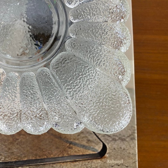 Old square Wall light ceiling light transparent glass flower vintage 1970 1980 (photo 3 of 9)