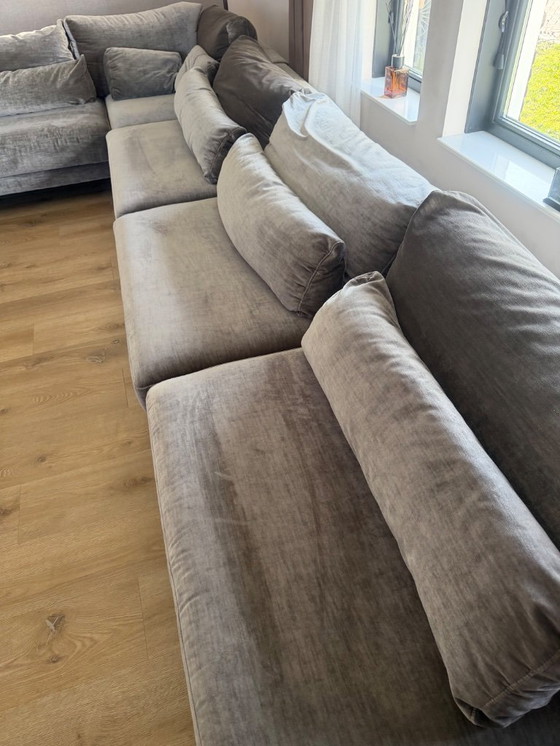 Image 1 of Magnifique grand canapé d'angle gris-vert