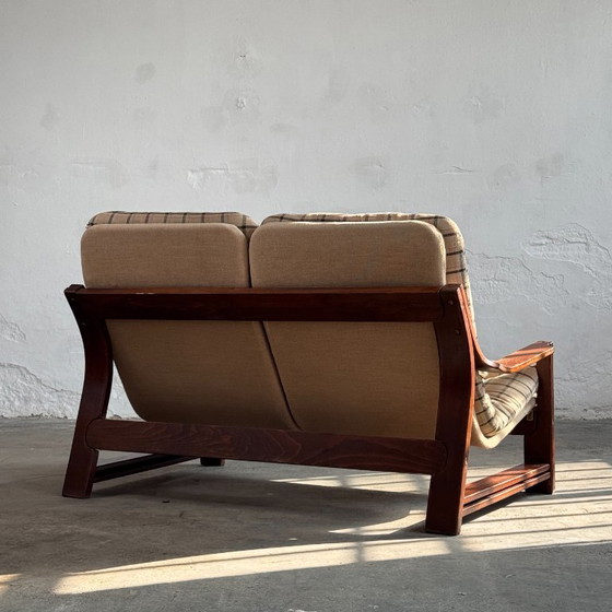 Image 1 of Salotto vintage con tavolino da caffè e motivo scozzese ungherese, anni '70