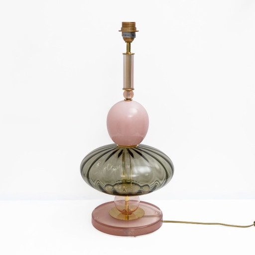 Pair of Geometric Murano Glass Table Lamps in Pink and Green, Sottsass Style – tafellampen (photo 2 of 9)