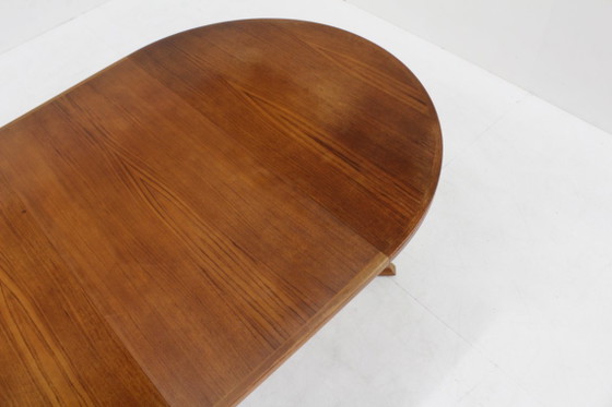 Vintage Danish Round Extendable Dining Table Teak Wood 1960s Gudme (photo 9 of 9)