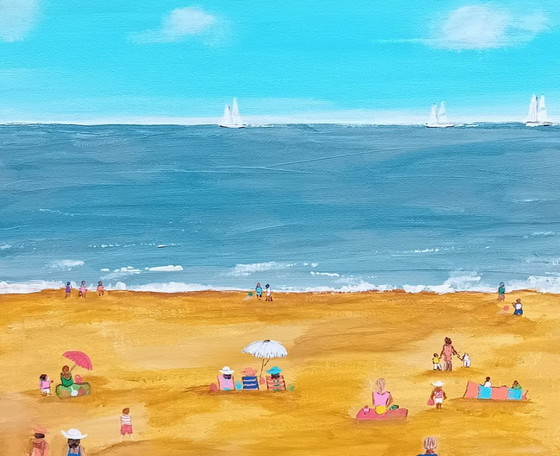 Image 1 of Cuadros de playa/mar de dos paneles