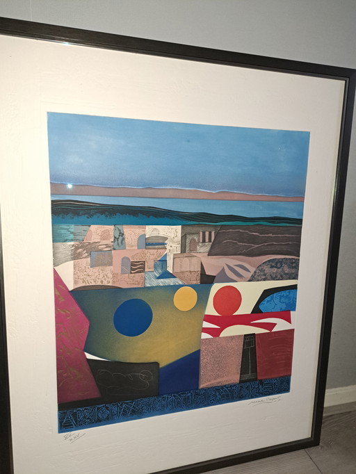 Lithograph By Max Papart In Frame