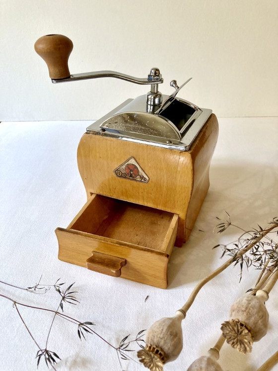 Image 1 of Wooden coffee grinder, Deve brand (Netherlands), 1950s