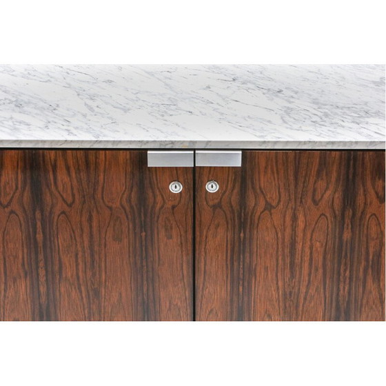 Image 1 of Vintage Carrara Marble and Rosewood Cabinet by De Coene - 1960s