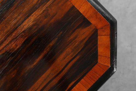 Image 1 of 19th Century English side table with geometric wood inlay by John Taylor & Sons