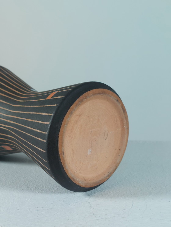 Image 1 of Vaso in ceramica da studio vintage della metà del secolo Steuler decoro in graffito