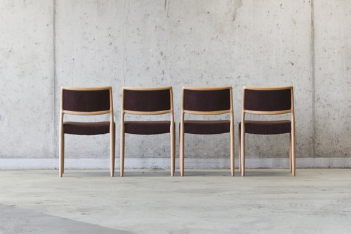 4x Niels Otto Møller Model 80 oak chairs