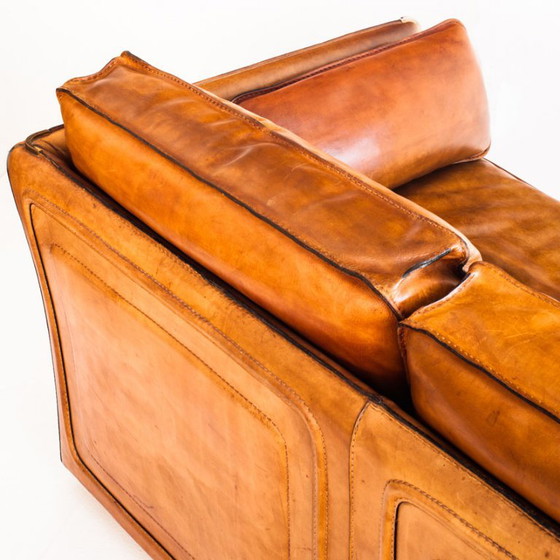 Canapé et deux fauteuils Roche Bobois. Vintage. Cuir de buffle. France, années 80. – Canapés 3 places (photo 11 of 24)