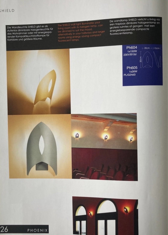 Image 1 of Lampada da parete 'Shield' di Bernd Beisse